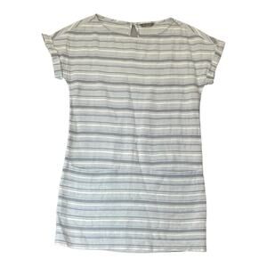 Massimo Dutti Dress Womens Small Blue Stripe Linen Nautical Pockets Shift
